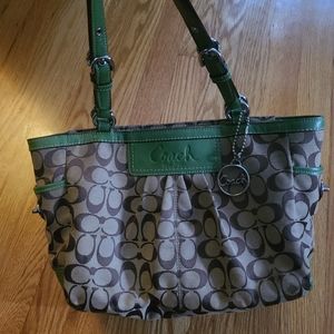 Coach bag, green accents